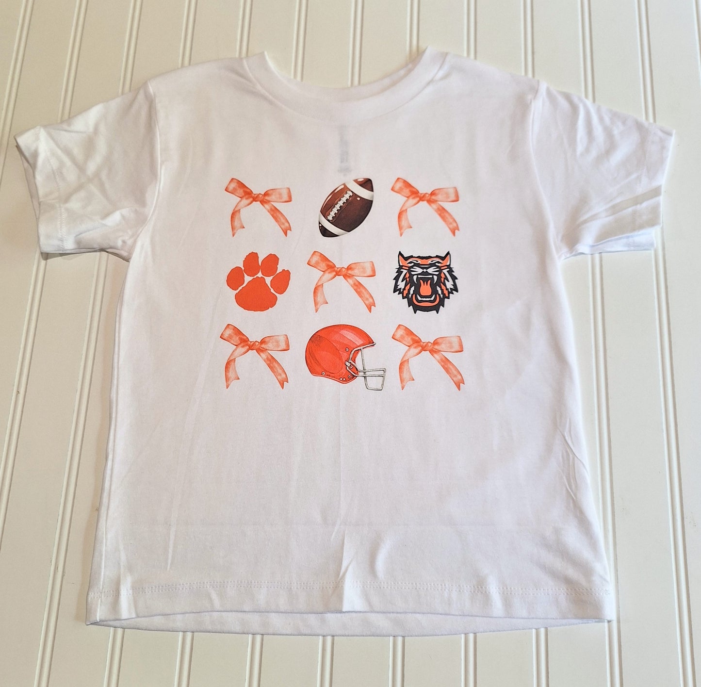 A. Bagley's Wildcats & Bows Football Tee --Infant, Toddler & Youth Sizing
