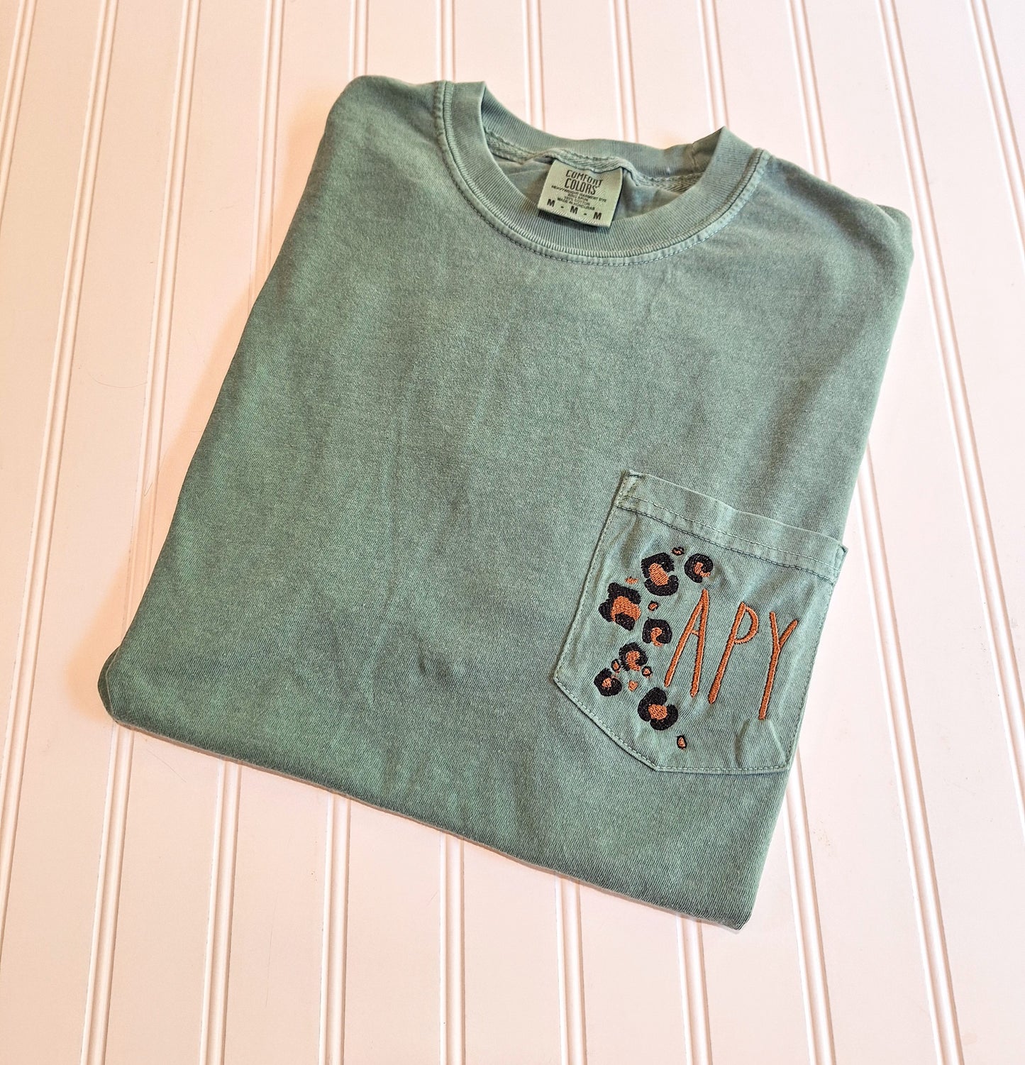 Leopard Monogram Pocket Tee