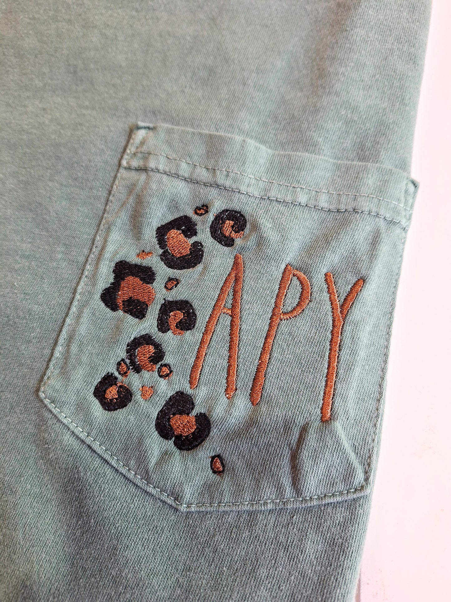 Leopard Monogram Pocket Tee