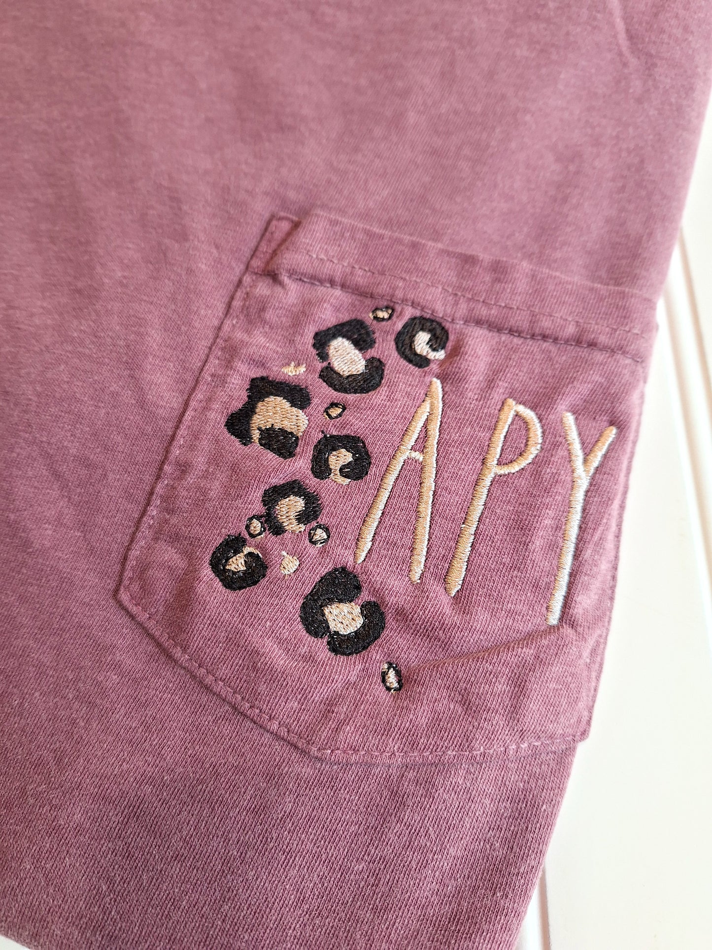 Leopard Monogram Pocket Tee