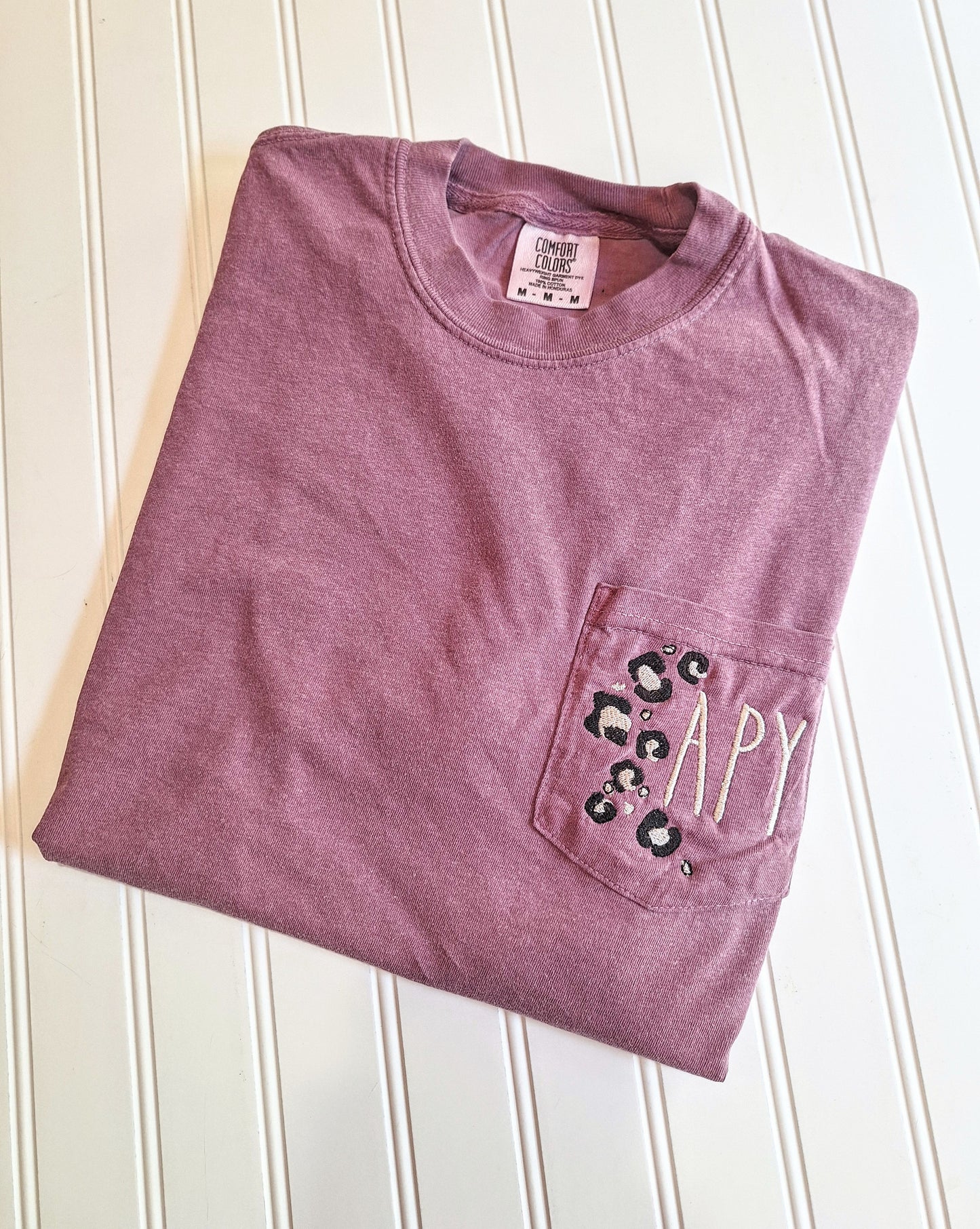 Leopard Monogram Pocket Tee