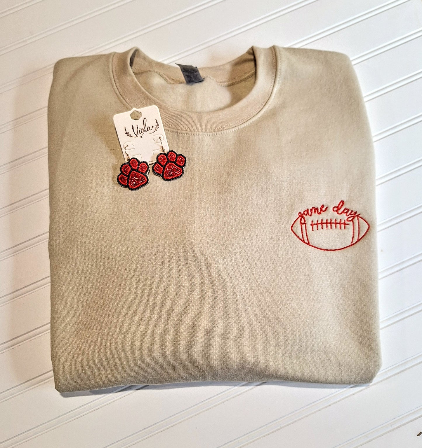 Game Day Football Embroidered Sweatshirt