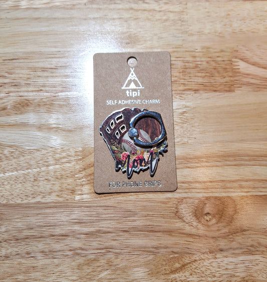Baseball Mom Floral Phone Grip