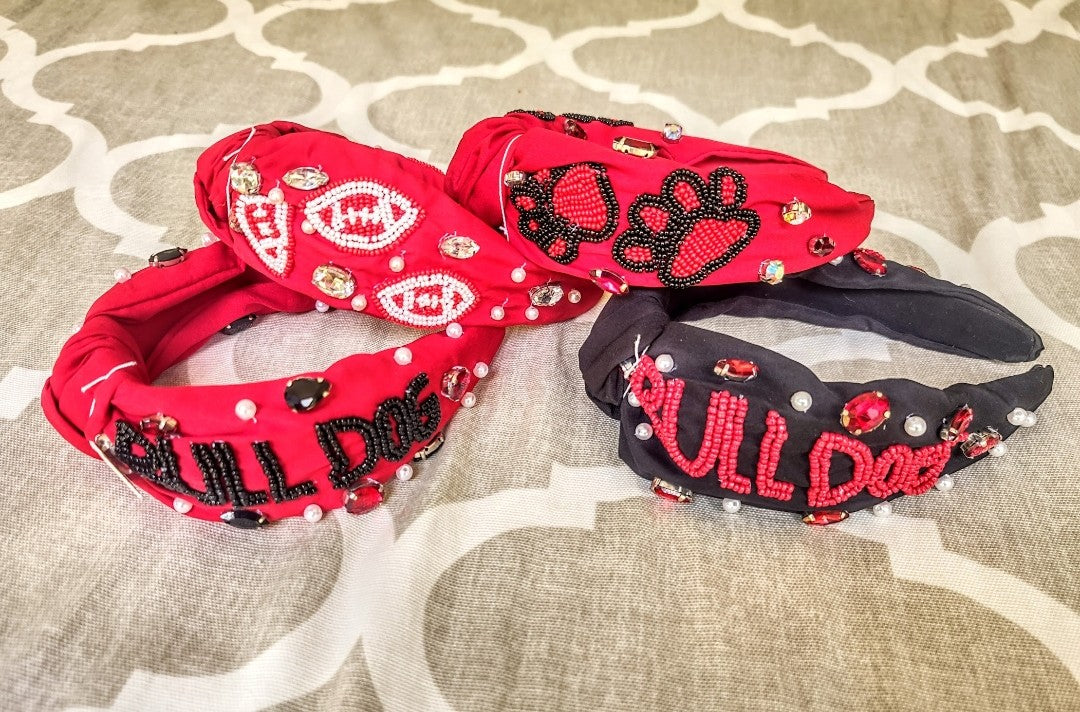 GA Bulldogs Seed Bead Headband