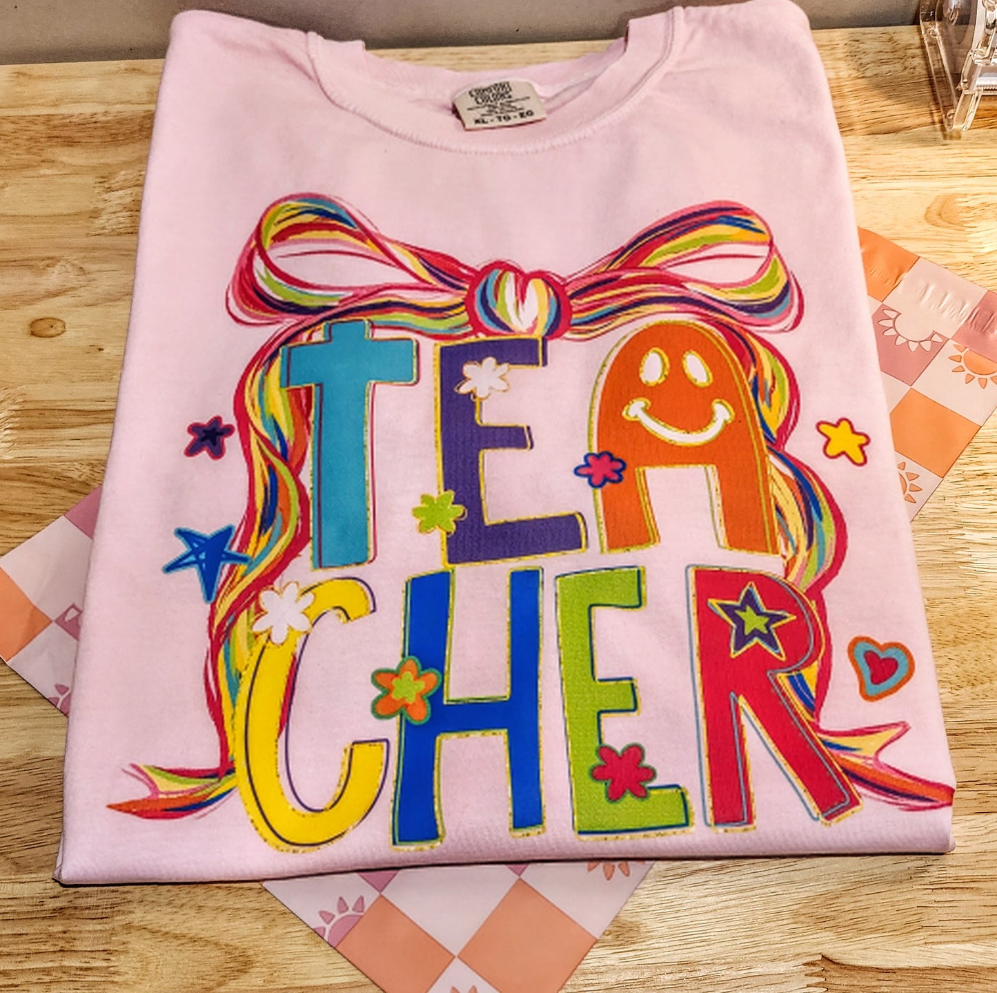 Neon Bow Teacher Tee