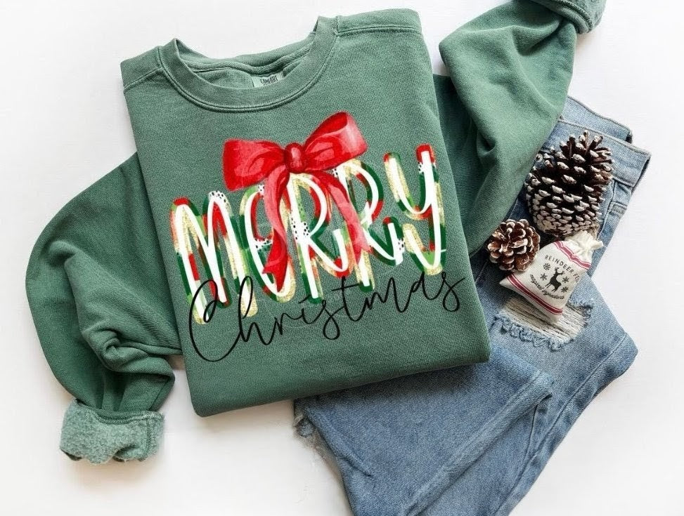 Merry Christmas Bow Sweatshirt