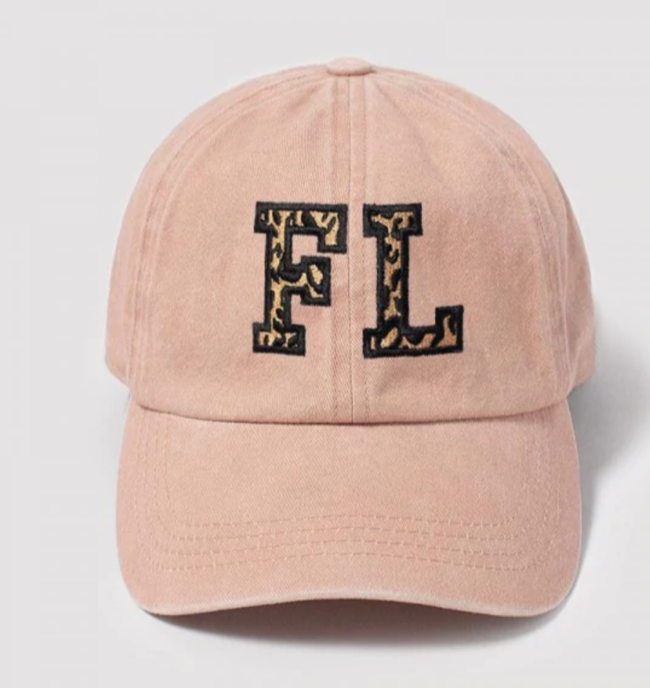 Florida (FL) Leopard Blush Pink Ballcap