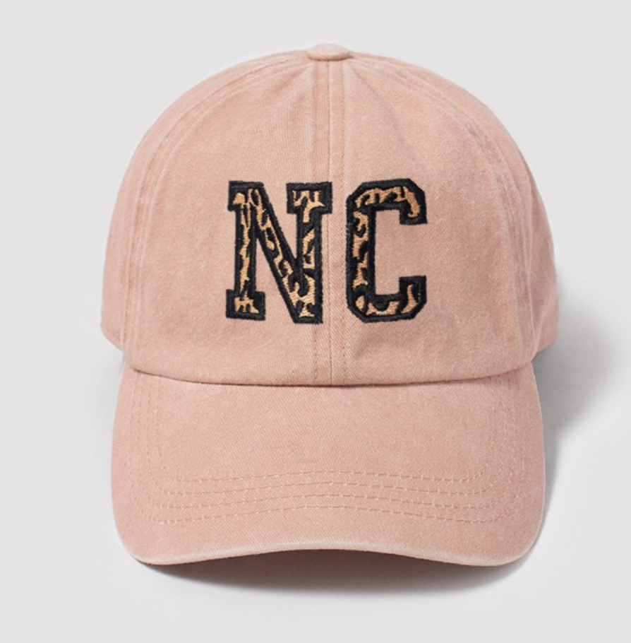 North Carolina (NC) Leopard Blush Pink Ballcap