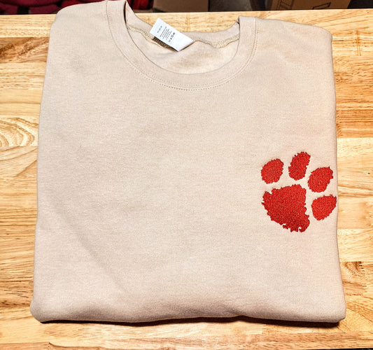 Paw Print Embroidered Sweatshirt