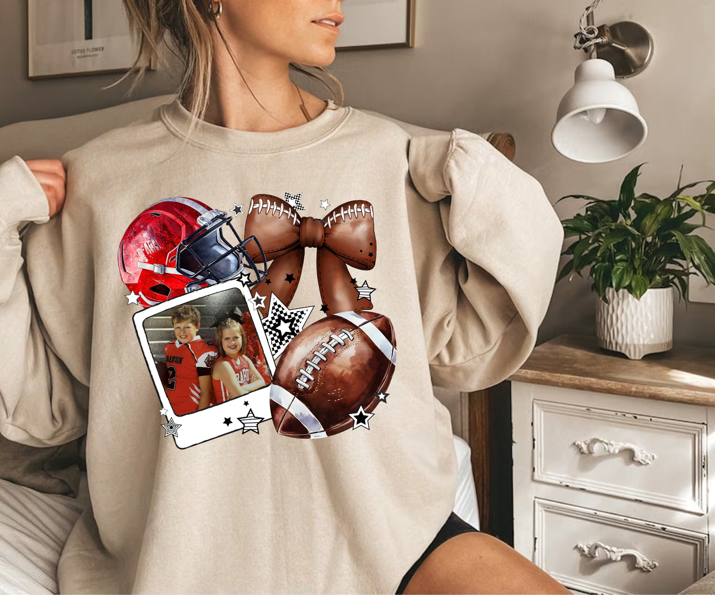Custom Photo Football Sweatshirt