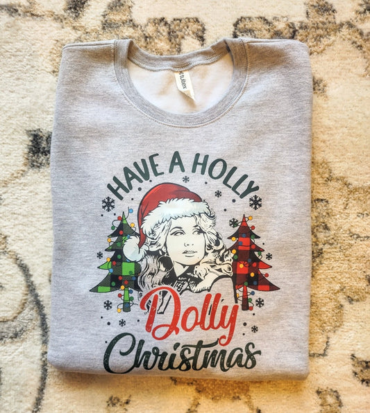 Holly Dolly Plaid Christmas Sweatshirt