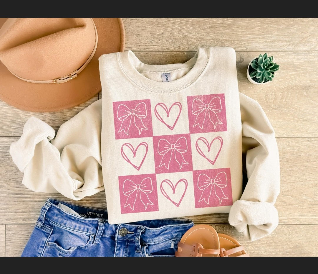 Checkered Hearts Sweatshirt