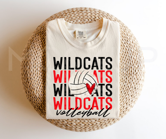 Wildcats Stacked Volleyball Tee
