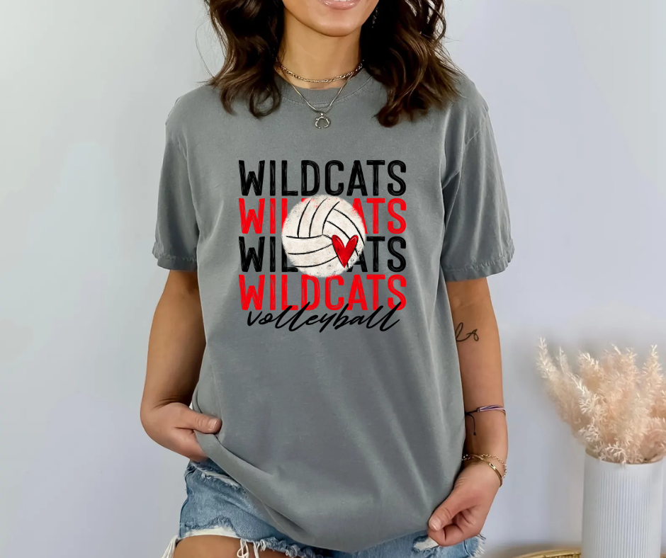 Wildcats Stacked Volleyball Tee