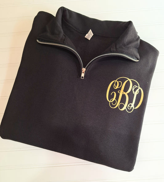 Quarter Zip Monogram Pullover