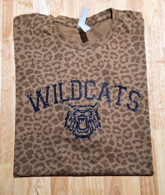 Wildcats Distressed Leopard Tee