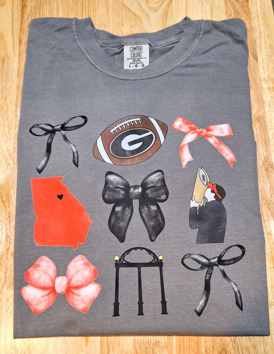 UGA Preppy Bows Tee