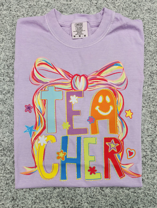 Neon Bow Teacher Tee