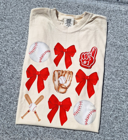 Red & White Baseball Tee