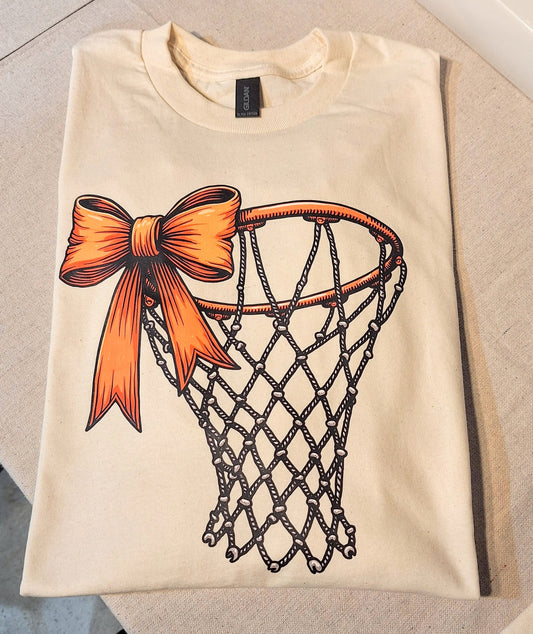 Basketball Hoop Bow Tee