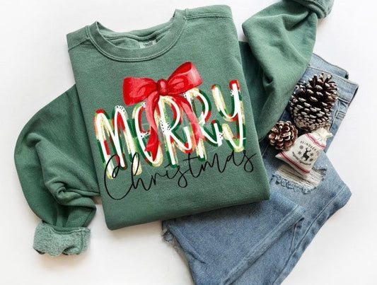 Merry Christmas Bow Sweatshirt