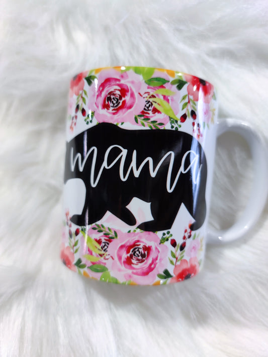 Mama Bear Floral Coffee Mug