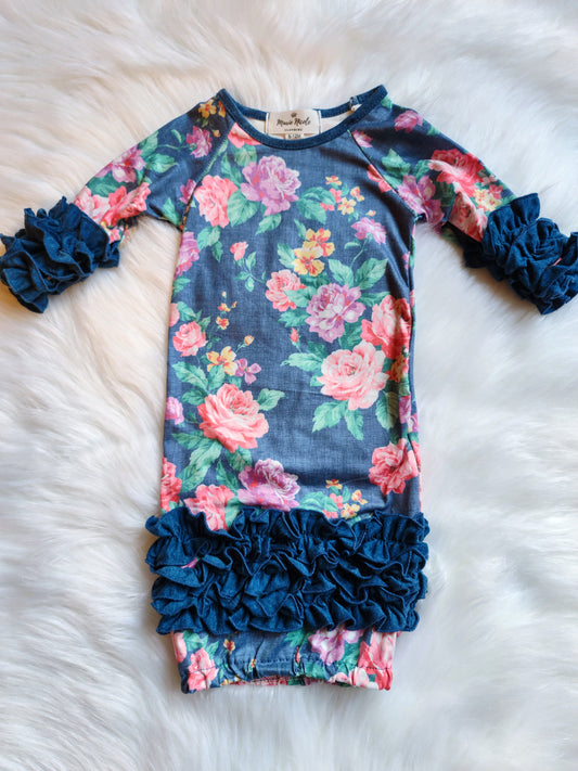 Floral Ruffle Sleep Gown