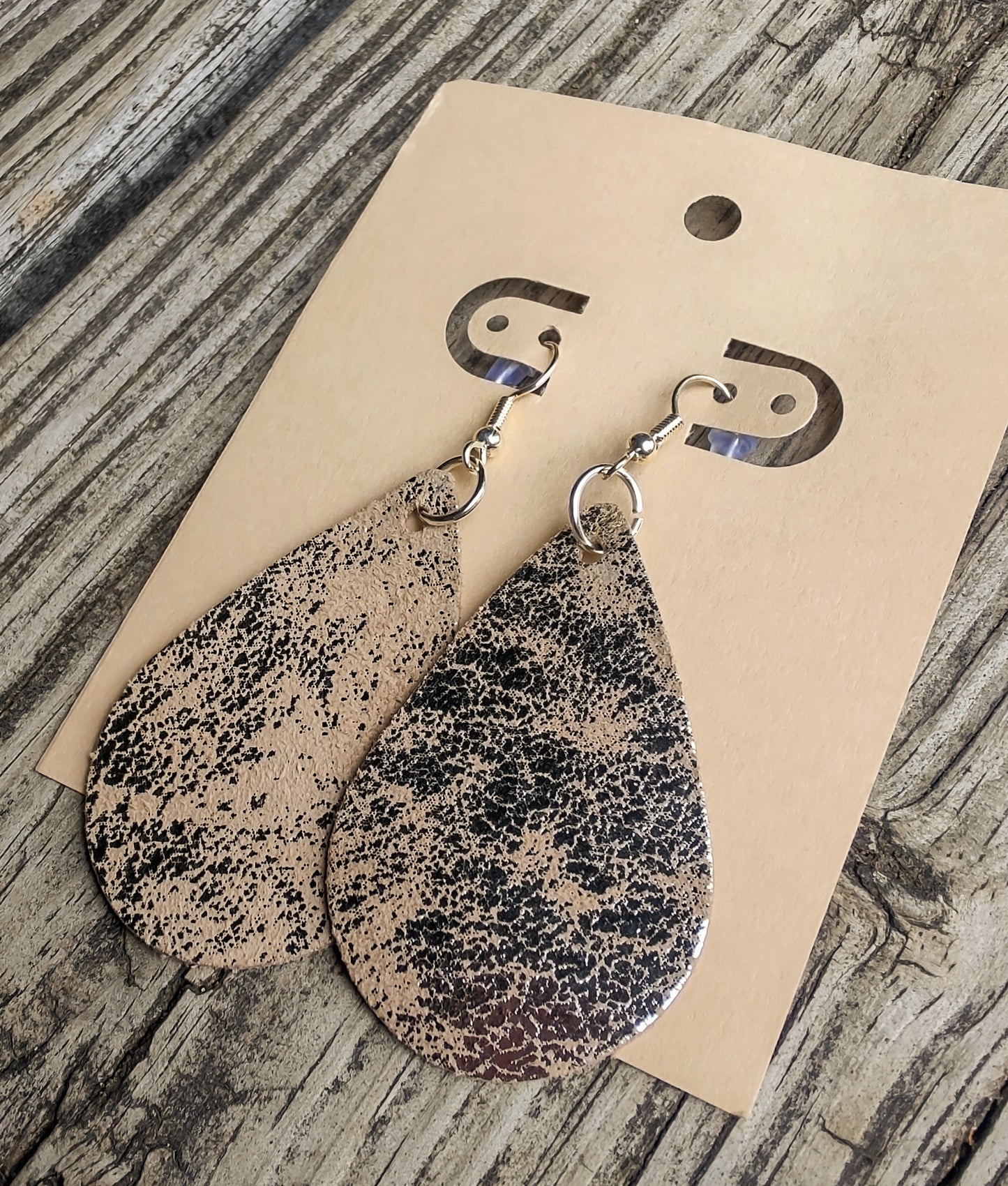 Soft Champagne & Silver Teardrop Earrings