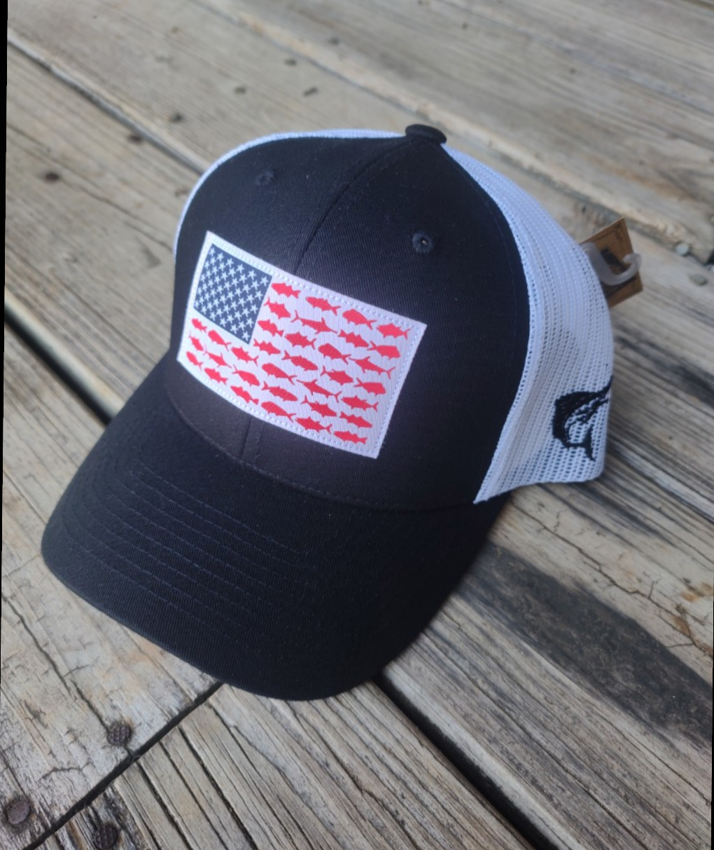 American Flag Fishing Baseball Cap