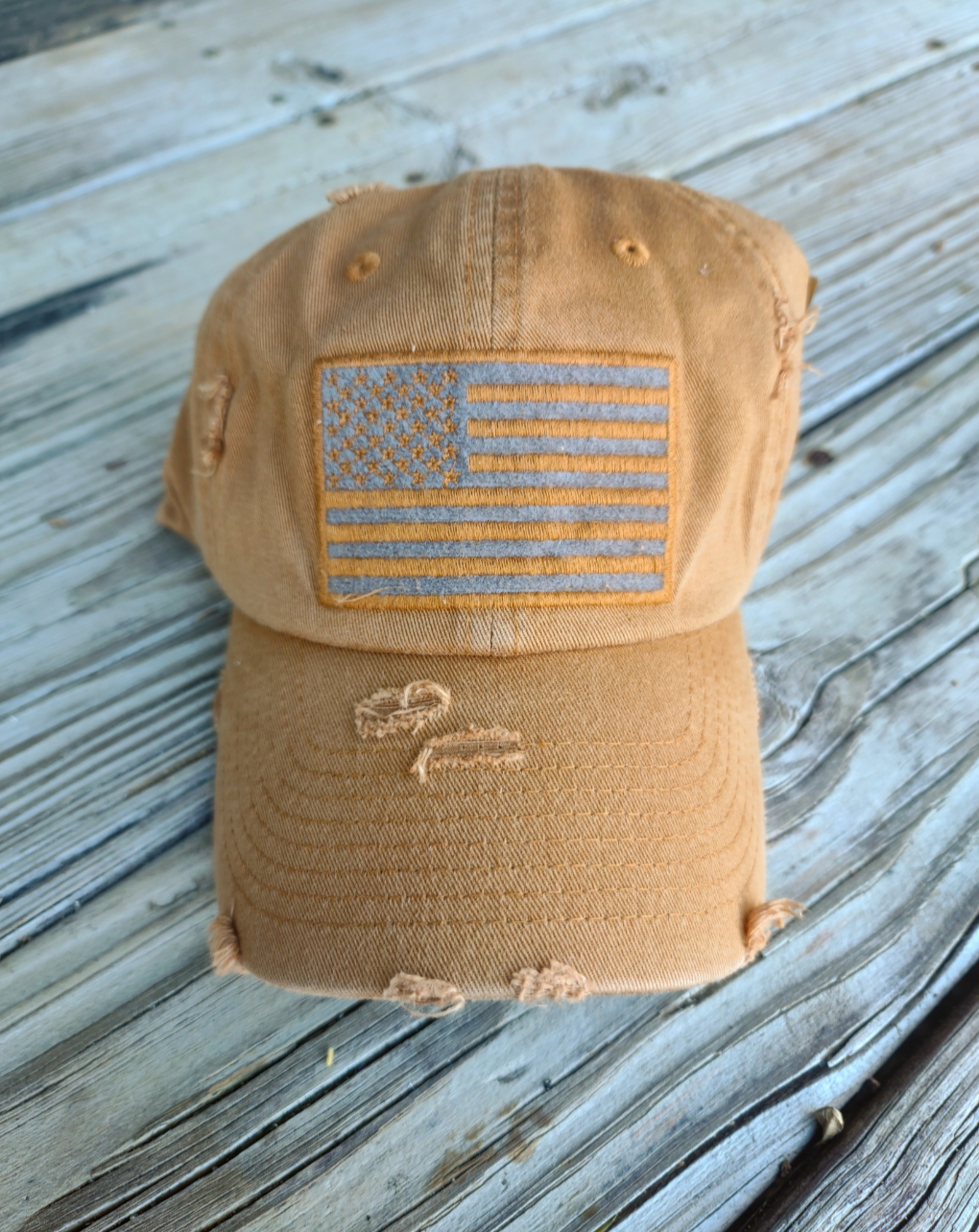 Vintage Distressed USA Flag Hat